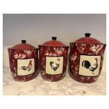 3 Canisters Medium with slight rim chipping