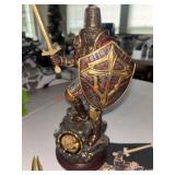 Cold Cast Bronze Knight Sculpture & Letter
