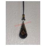 Copper Spiral Epoxy Pendant