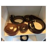 Leather belt lot all larger sized likely 40in +