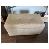 Padded Storage Ottoman with blankets contents
