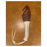 Obsidian stone blade and an antler handle