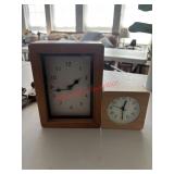 Two Wood Desk Clocks           (living Room )