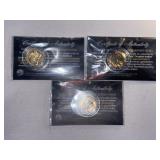 3- 24KT Plated 2005 Bisson Nickels