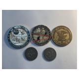 5- Border patrol, Veteran and Navy Coins