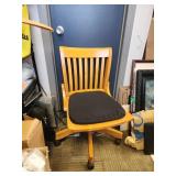 Wooden Office Chair on Wheels