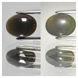 0.88ct 8.7x6.7mm Oval Cabochon Natural Black Opal