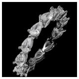 925 Sterling Silver Ring Pear Simulated Cz 5x3mm G