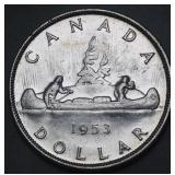 Canada Silver Dollar 1953 NSF