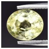 1.08ct Oval Natural Light Yellowish Green Grossula