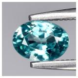0.67ct VS Oval Natural Greenish Blue Zircon - Gent