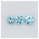 3p Lot 0.72ct t.w VS-VVS Round Brilliant Natural Z