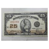 Dominion of Canada 25C Shinplaster 1923 DC-24c