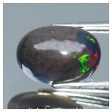 1.63ct 10x7.3mm Oval Cabochon Natural Black Opal -