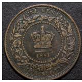 Canada Nova Scotia One Cent 1861 Large Rosebud
