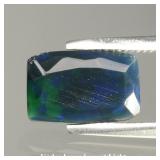 0.62ct 8.7x5.5mm Cushion Natural Black Opal - Rain