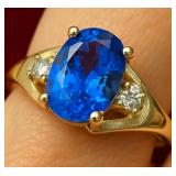 APPR $1285 10K Gold 1.7g Tanzanite 0.8ct Size 7.25
