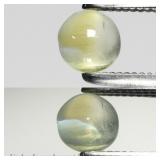 0.39ct Round Cabochon Natural Green Cat's Eye Chry