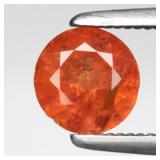 0.86ct 5.5mm Round Natural Orange Spessartite Garn
