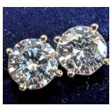 APPR $2300 10K Gold 1.46g Lab Diamond 2.25ct Earri