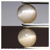 0.58ct Round Cabochon Natural Light Green Cat's Ey