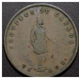 Cda Token PC-3 Quebec Bank 1852 Half Penny Br529