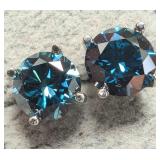 Lab Blue Diamond 0.45Ct Earrings