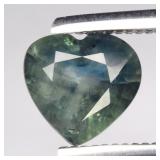 0.75ct 6x5.7mm Heart Natural Blue Green Sapphire -