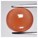 3.60ct 10.5x9.2mm Oval Cabochon Natural Orange Aga