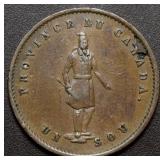 Cda Token PC-3 Quebec Bank 1852 Half Penny Token B
