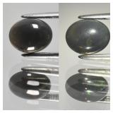 0.90ct 8x6.5mm Oval Cabochon Natural Black Opal -