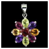 925 Sterling Silver Pendant Pear Citrine 4x3mm Ame