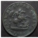Cda PC-5B2 Bank of Upper Canada 1852 Half Penny To