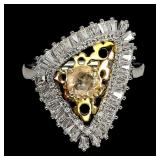 925 Sterling Silver Ring Round Morganite 5mm Natur