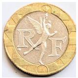 France 1991, 10 FRANCS bimetallic coin 23mm