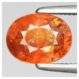 1.33ct 7.5x5.8mm Oval Natural Orange Spessartite G