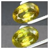 0.92ct 7x4.7mm Oval Natural Greenish Yellow Sphene