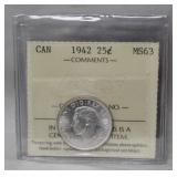 ICCS Canada 25 Cents 1942 MS-63