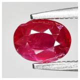 0.65ct 6x4.5mm Oval Natural Red Ruby - Unheated, T