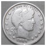 USA Barber Quarter 1897