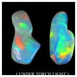 Pair 2pcs Rare AAA Floral Flash Play Of Color Crys