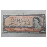 Canada $2 Banknote 1954 BC-38a Beattie Coyne