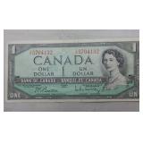 Canada $1 Banknote 1954 BC-37b Beattie Rasminsky