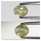 1.08ct Oval Cabochon Natural Green Cat's Eye Chrys