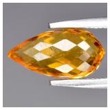 1.77ct 10.5x5.5mm Briolette Natural Yellow Citrine
