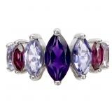925 Sterling Silver Ring Marquise Amethyst Tanzani