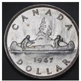 Canada Silver Dollar 1947 Blunt 7 Double HP