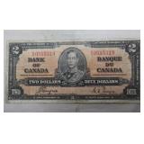 Canada $2 Banknote 1937 BC-22c Coyne Towers