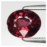 1.36ct 7.3x6mm Oval Natural Purplish Pink Rhodolit