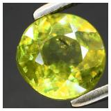 0.92ct 5.8mm Round Natural Yellowish Green Sphene